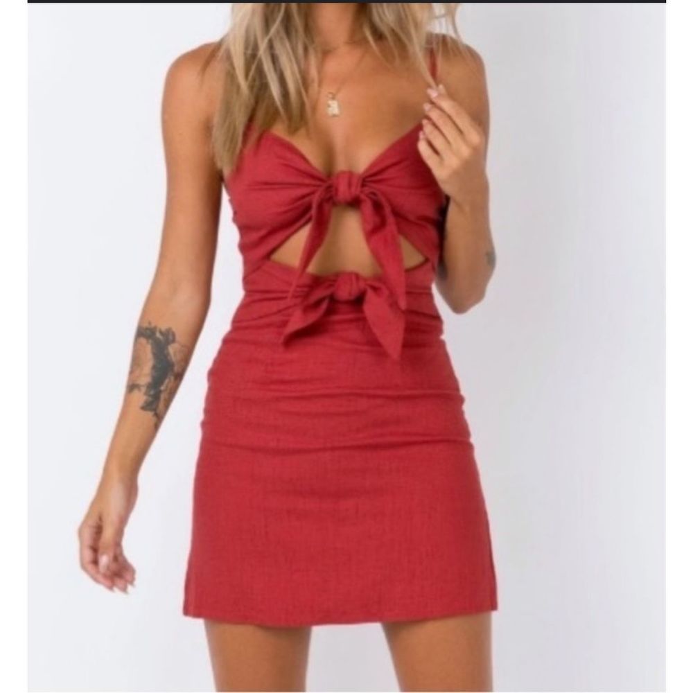 Princess Polly Cut Out Tie Front Dress